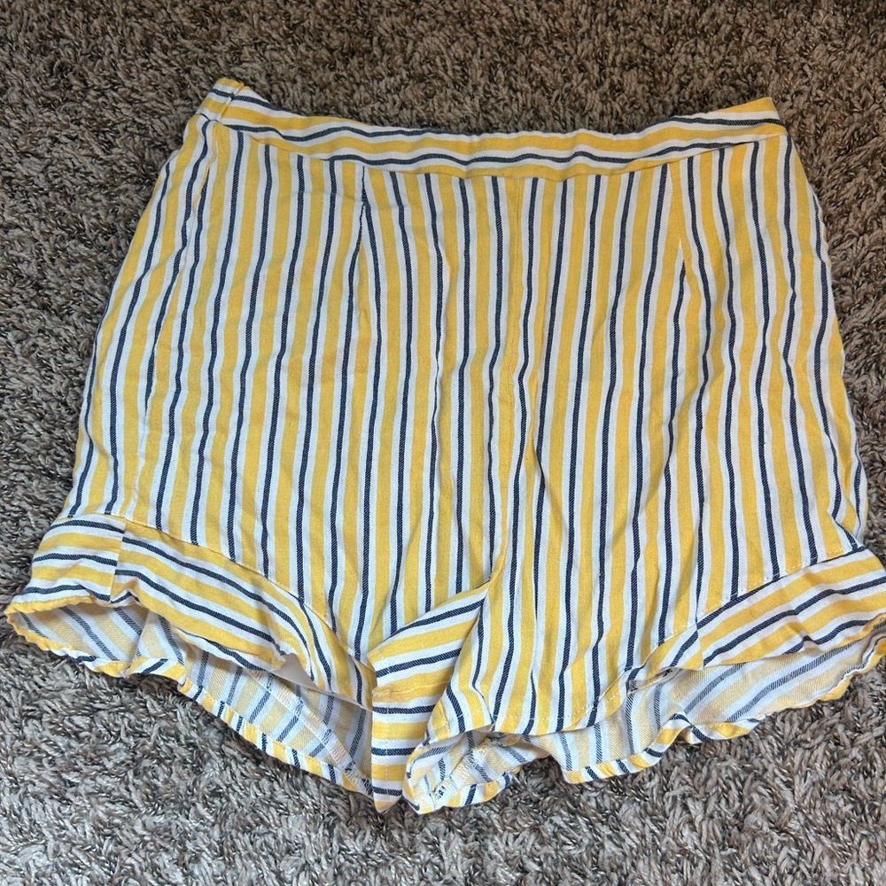 Splash White and Yellow Striped Beachwear